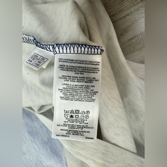 Brooks Brothers Supima Cotton Original Fit Polo Shirt XXL Pastel Striped Blue - Picture 6 of 10